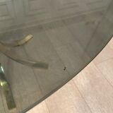 Brass coffee table and smoked glass, 1970s