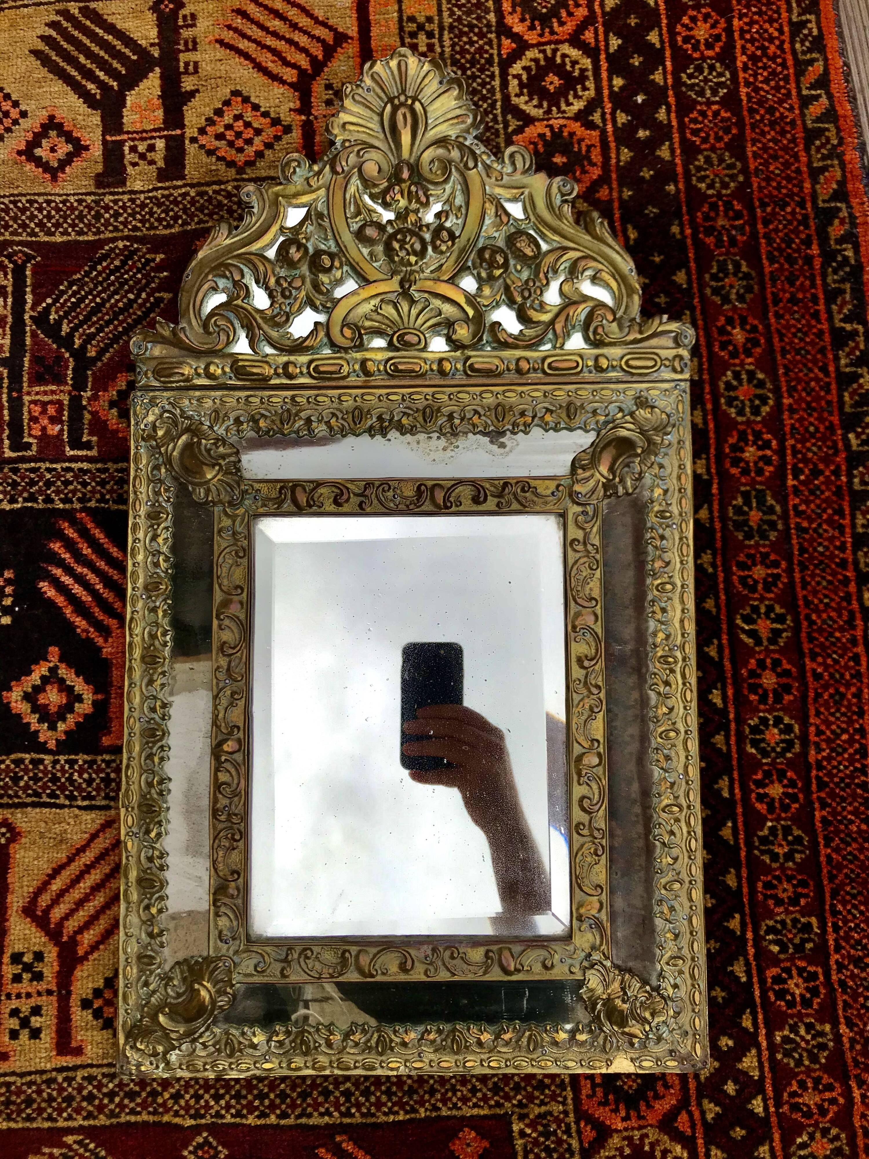 Miroir à parcloses XIXe 33x59cm