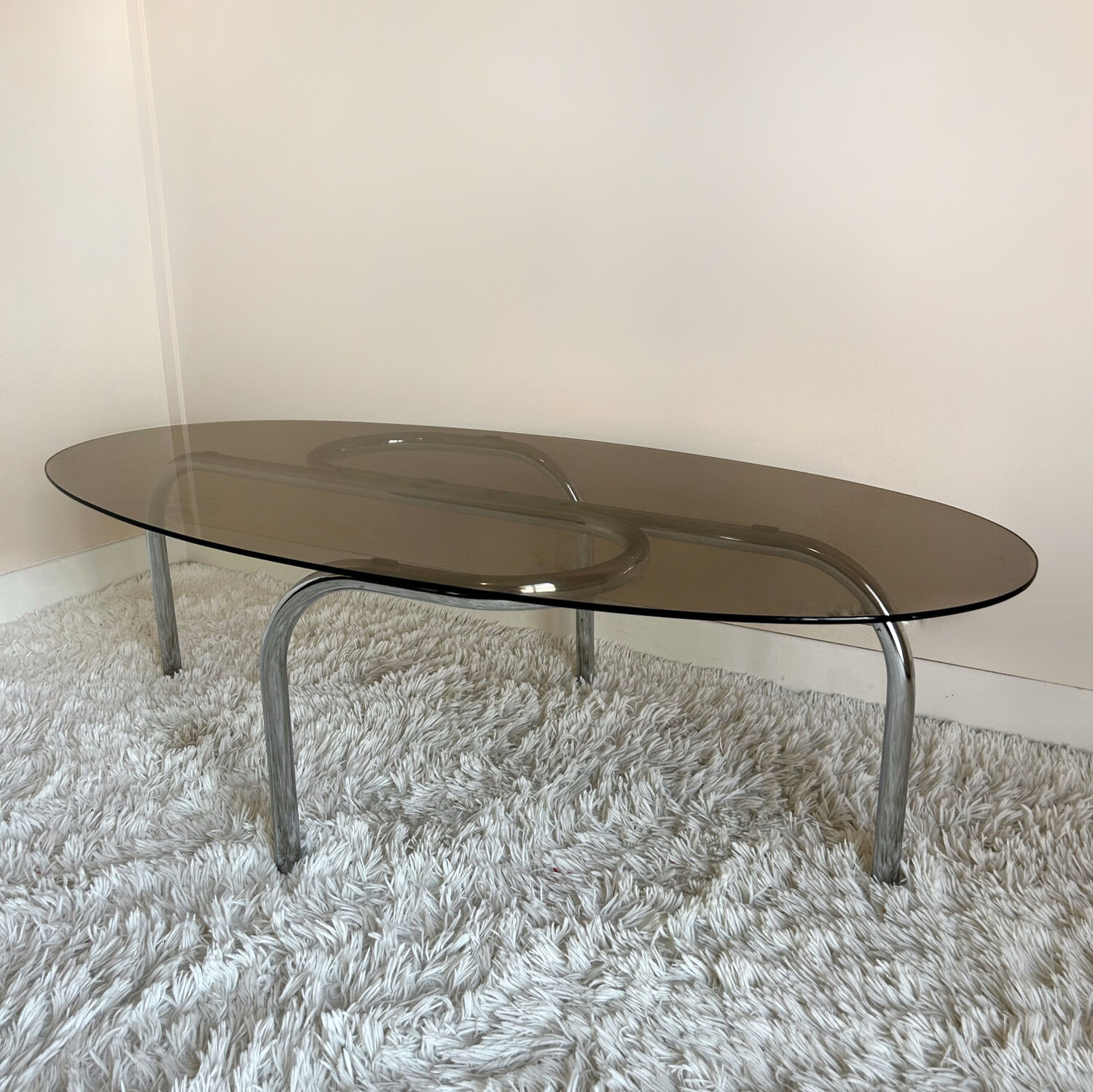 Tubular design coffee table from the 70s