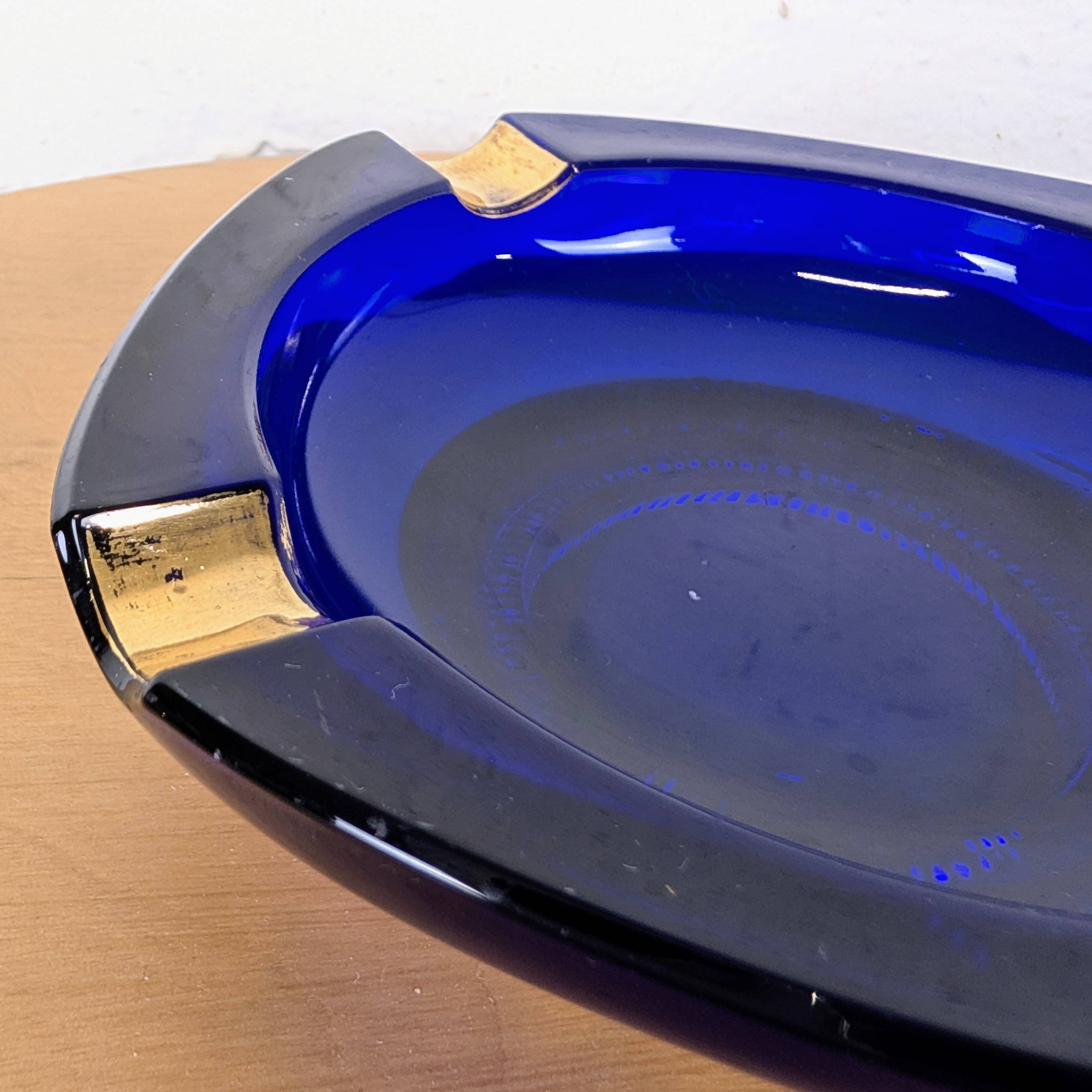 "Cobalt & Gold" ashtray