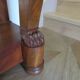 Empire/Restoration style console table with scrolled ends, mirrored back, and claw feet.