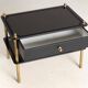 Glass and brass side table with drawer, 1970s, Europe