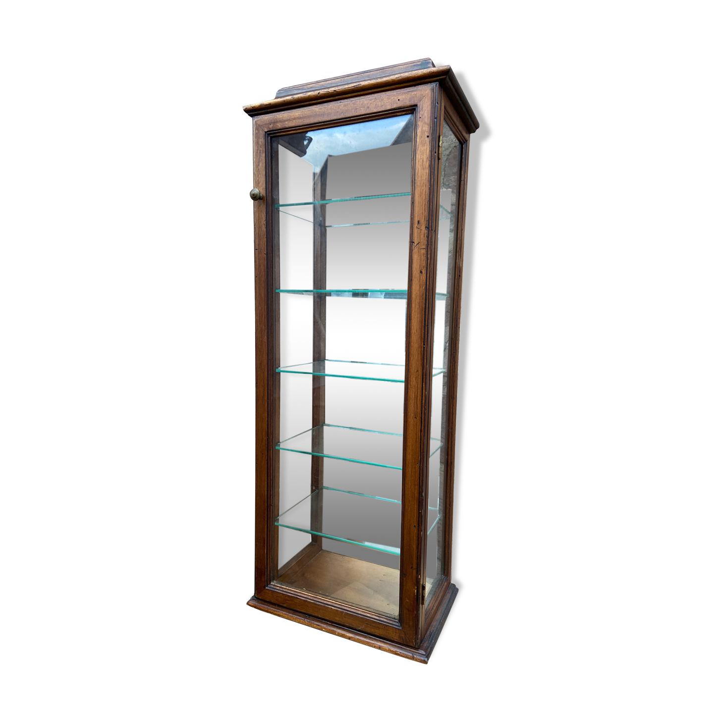 Vintage wooden wall display cabinet