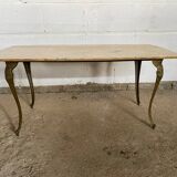 Vintage 1950s marble coffee table with brass base