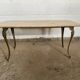Table basse marbre base laiton vintage 1950
