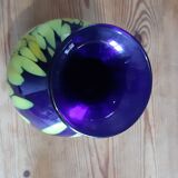 Vase verre soufflé bi couleurs