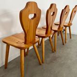Lot 4 old farm chairs 60 vintage years