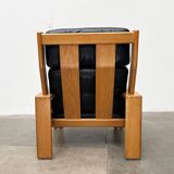 Mid-Century lounge chair model Bonanza with a high back in leather by Esko Pajamies for Asko, Finland, 1960s.