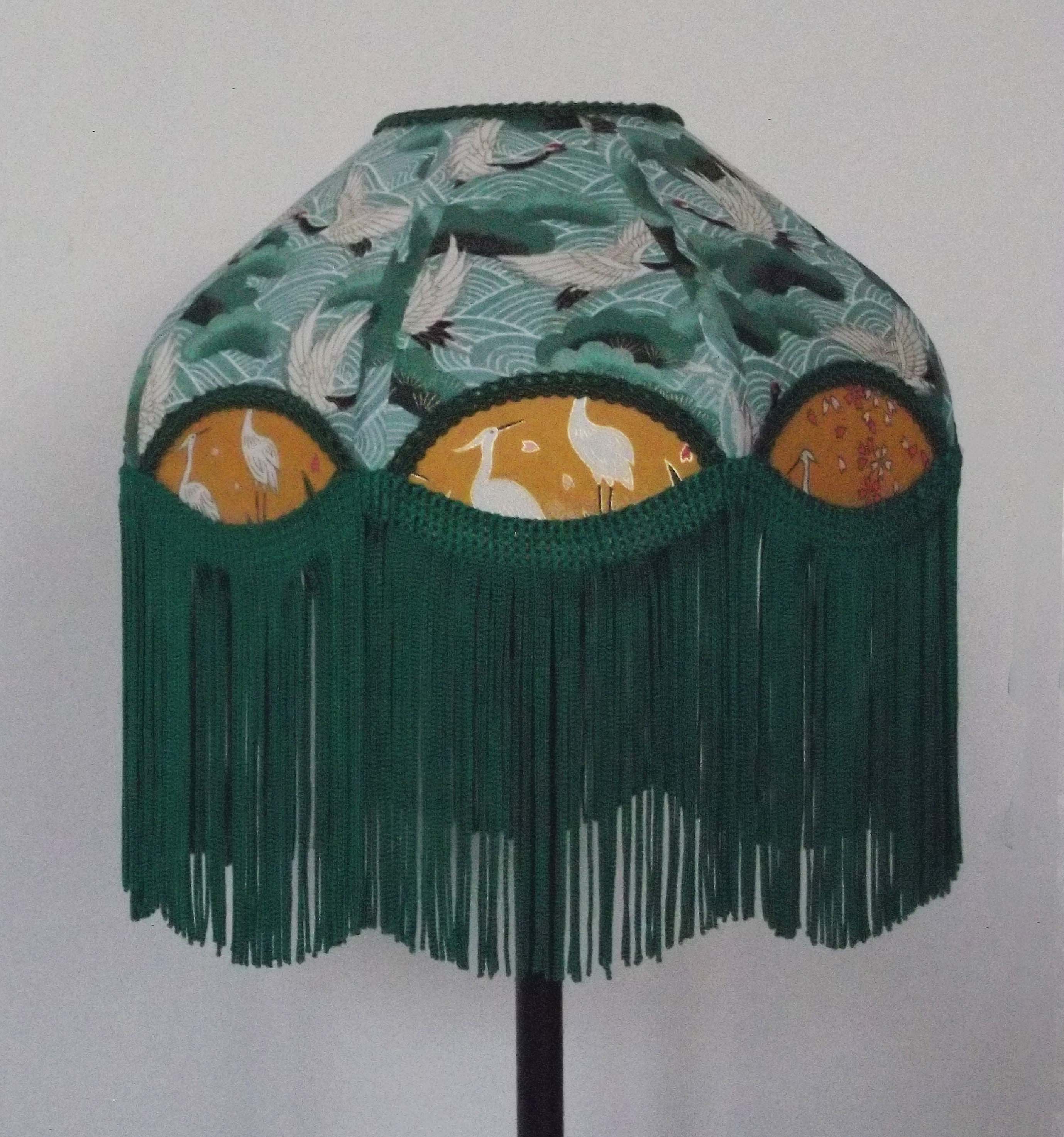 Retro bedside lamp with fringe "Talina".