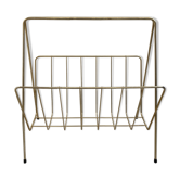 golden metal magazine rack from the 60s