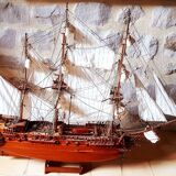 Large wooden boat model