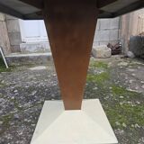 Tolix table in metal / central leg design – 80 x 80 x 80 cm / 20th century