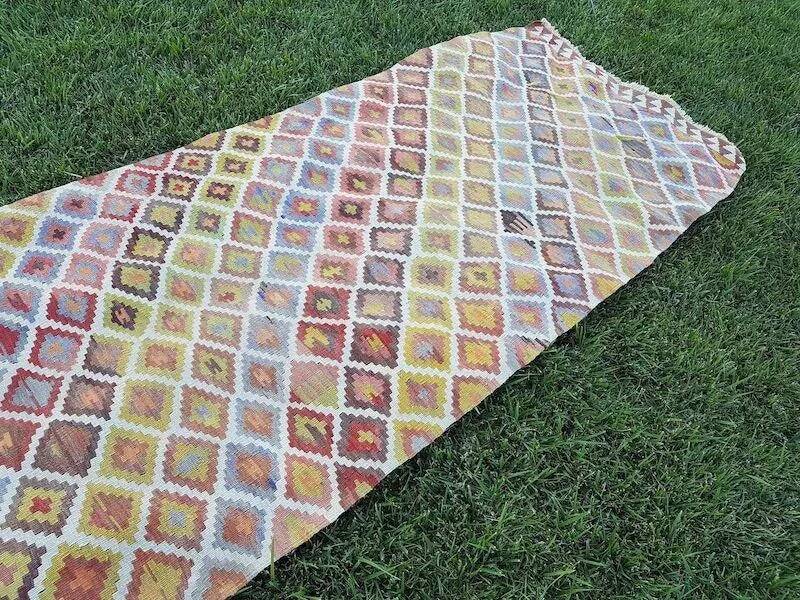 Vintage Turkish hallway rug 100x495 cm