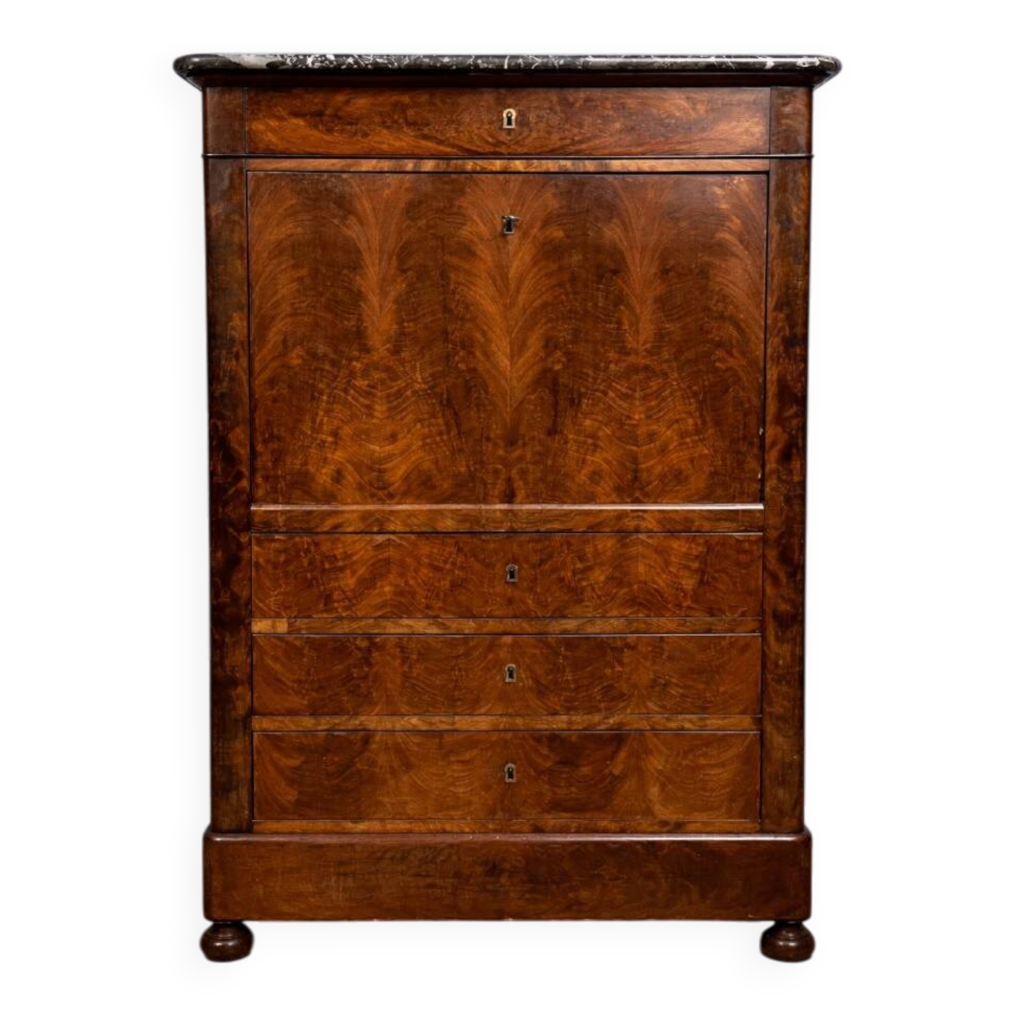 Secretary from the Louis Philippe period in walnut briar, 19th century.
