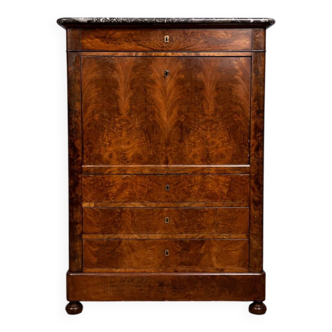 Secretary from the Louis Philippe period in walnut briar, 19th century.