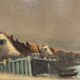 Old painting, landscape by the sea, XX century