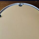 Oval mirror in vintage enameled white cast iron