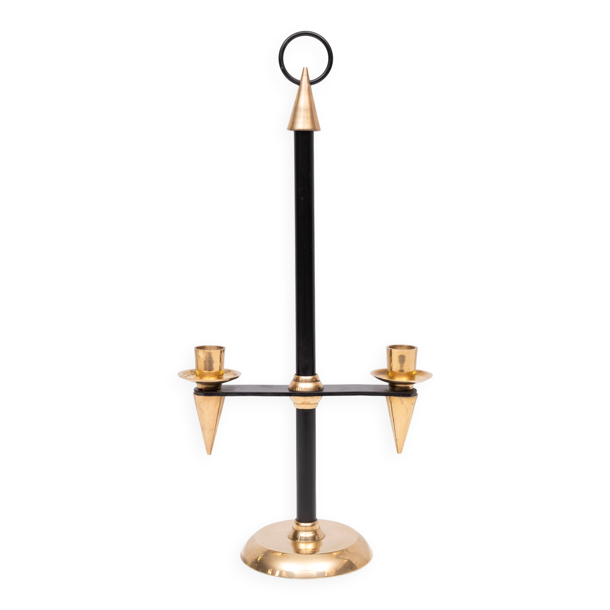 1940s Italian Brass candle stick holder