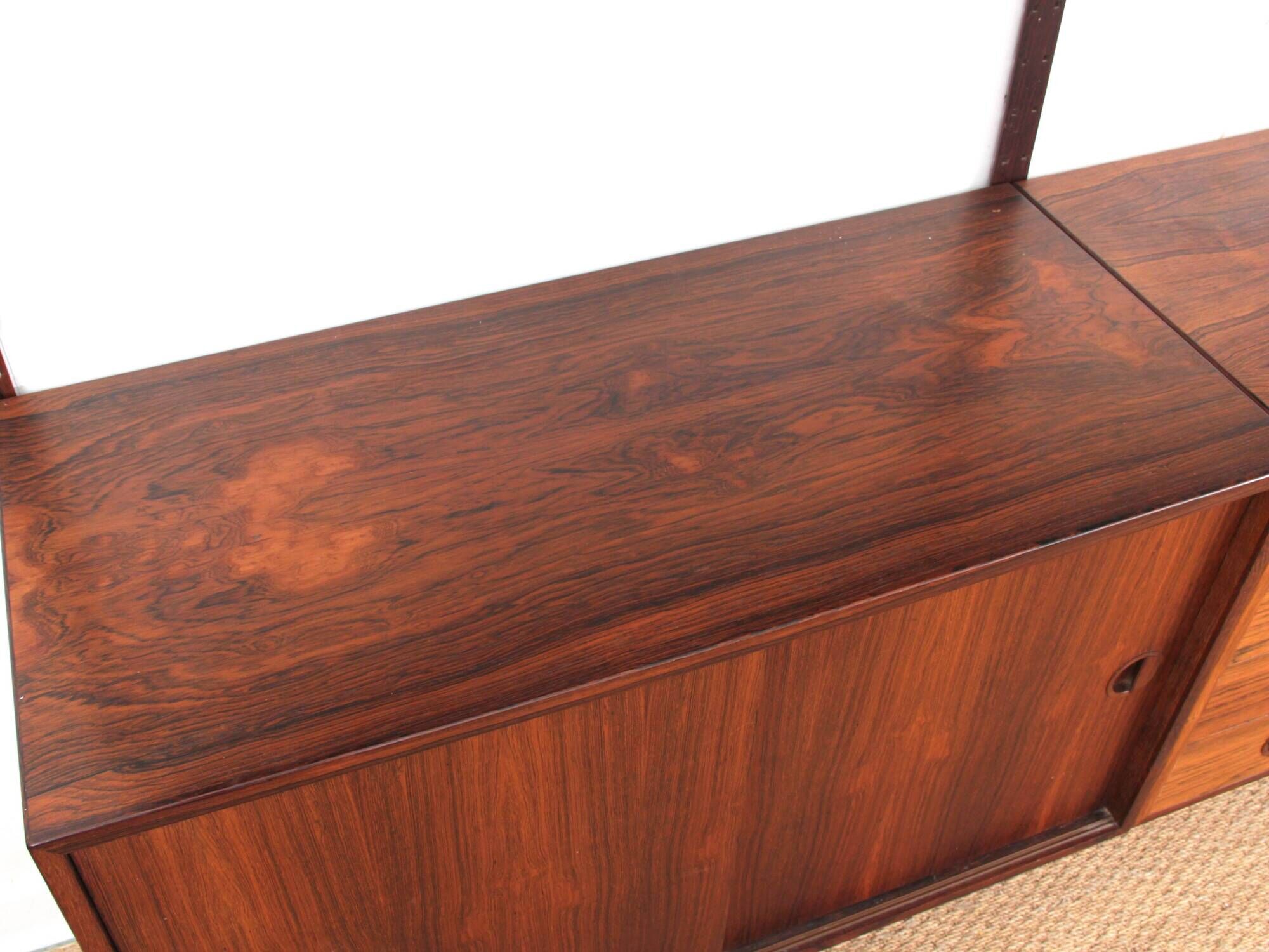 Scandinavian wall system in rosewood by Hansen & Guldborg