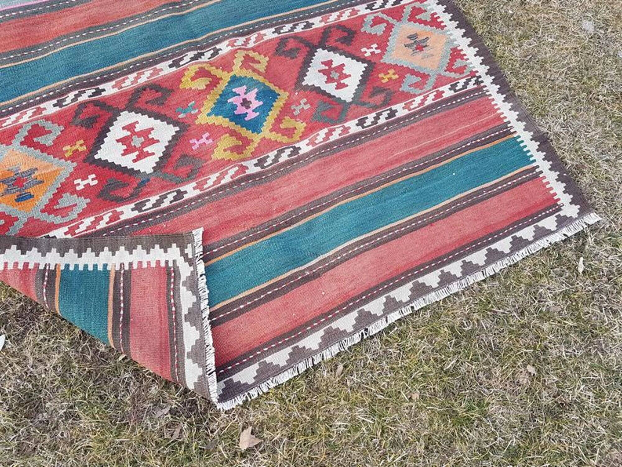 Vintage Turkish hallway rug 154x347 cm