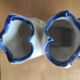 Tulip vase/bouquet holder in hand-painted earthenware