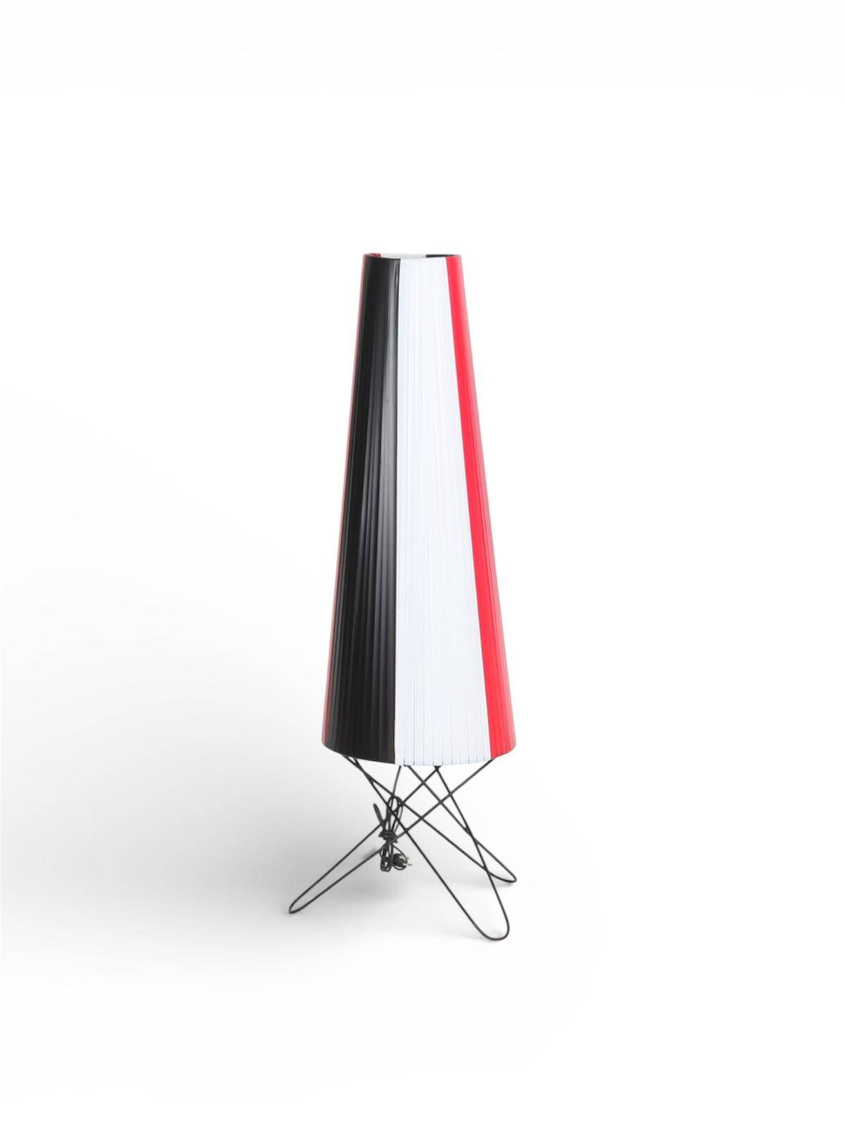 Swedish Space-Age Floor Lamp in Red, White & Black Plastic, 1950s–60s