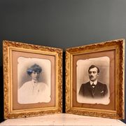Pair of 19th century portrait photos by Pierre Grandjean