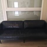 Oxford blue leather sofa