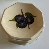 Set of 6 plates in mid-century fruit glazed clay