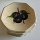 Set of 6 plates in mid-century fruit glazed clay