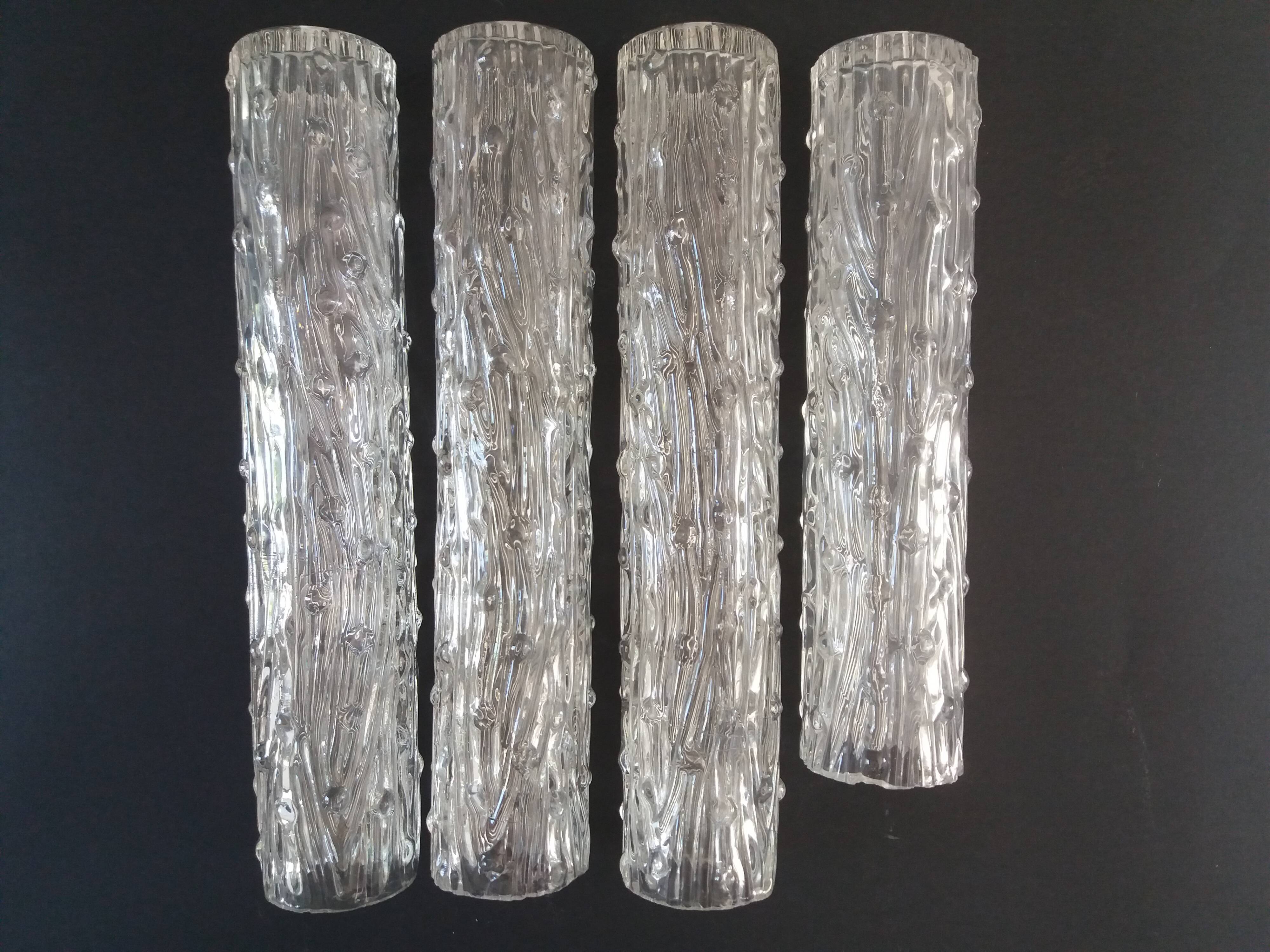 Murano glass chandelier "Tronchi" style 60's Venini style
