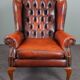 Fauteuil Chesterfield en cuir de vachette