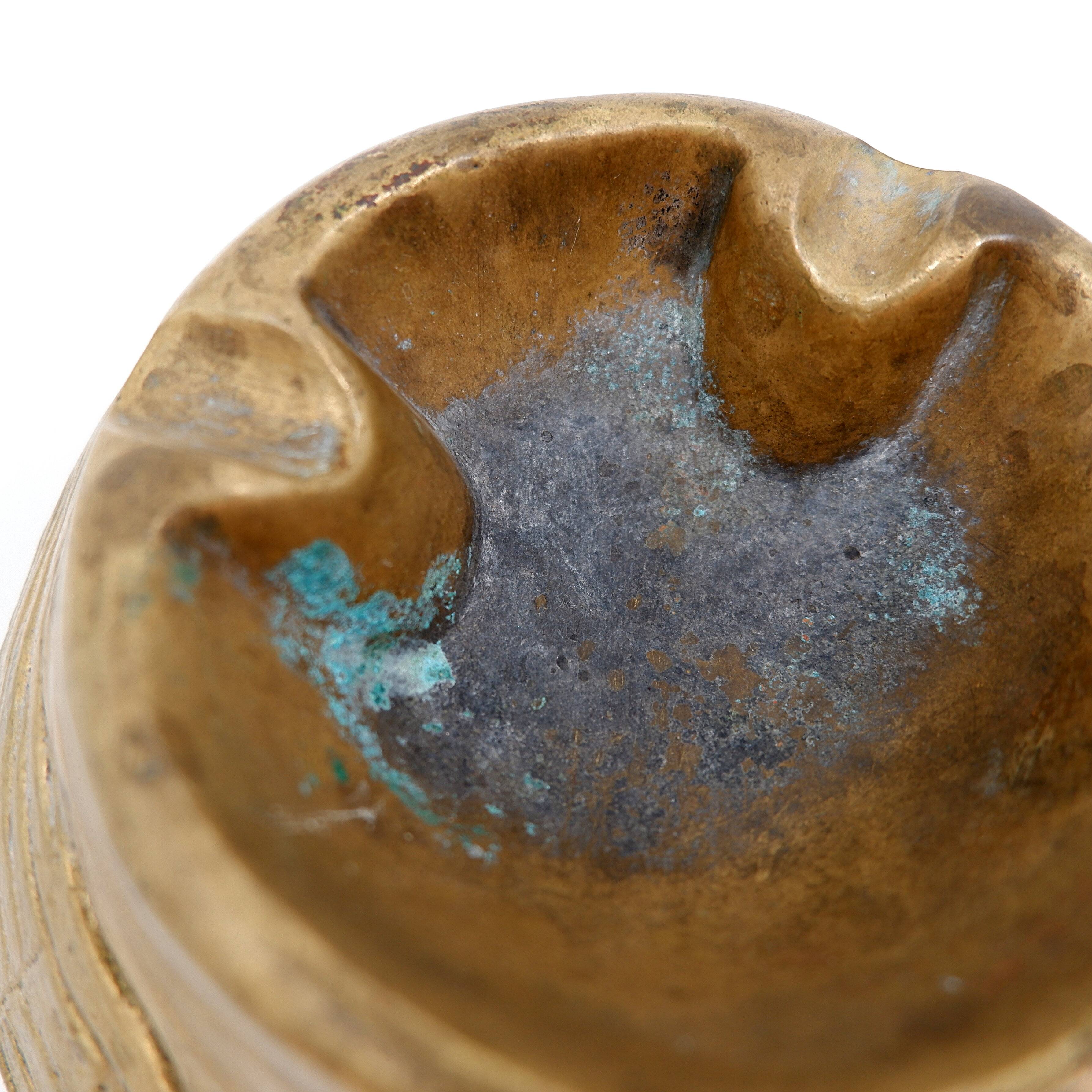 1970s gilt bronze elephant foot ashtray