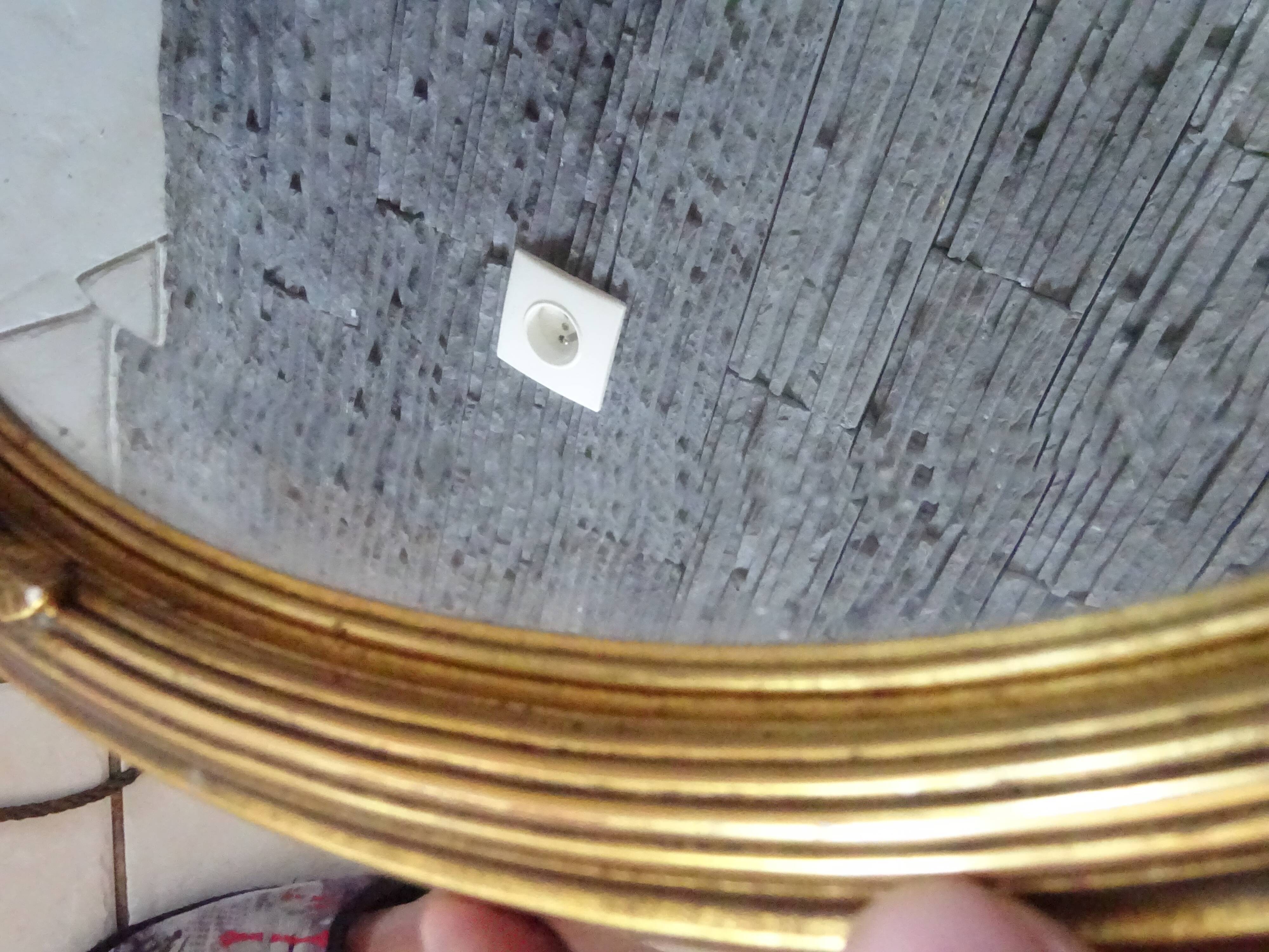 large old oval golden mirror 84x51cm