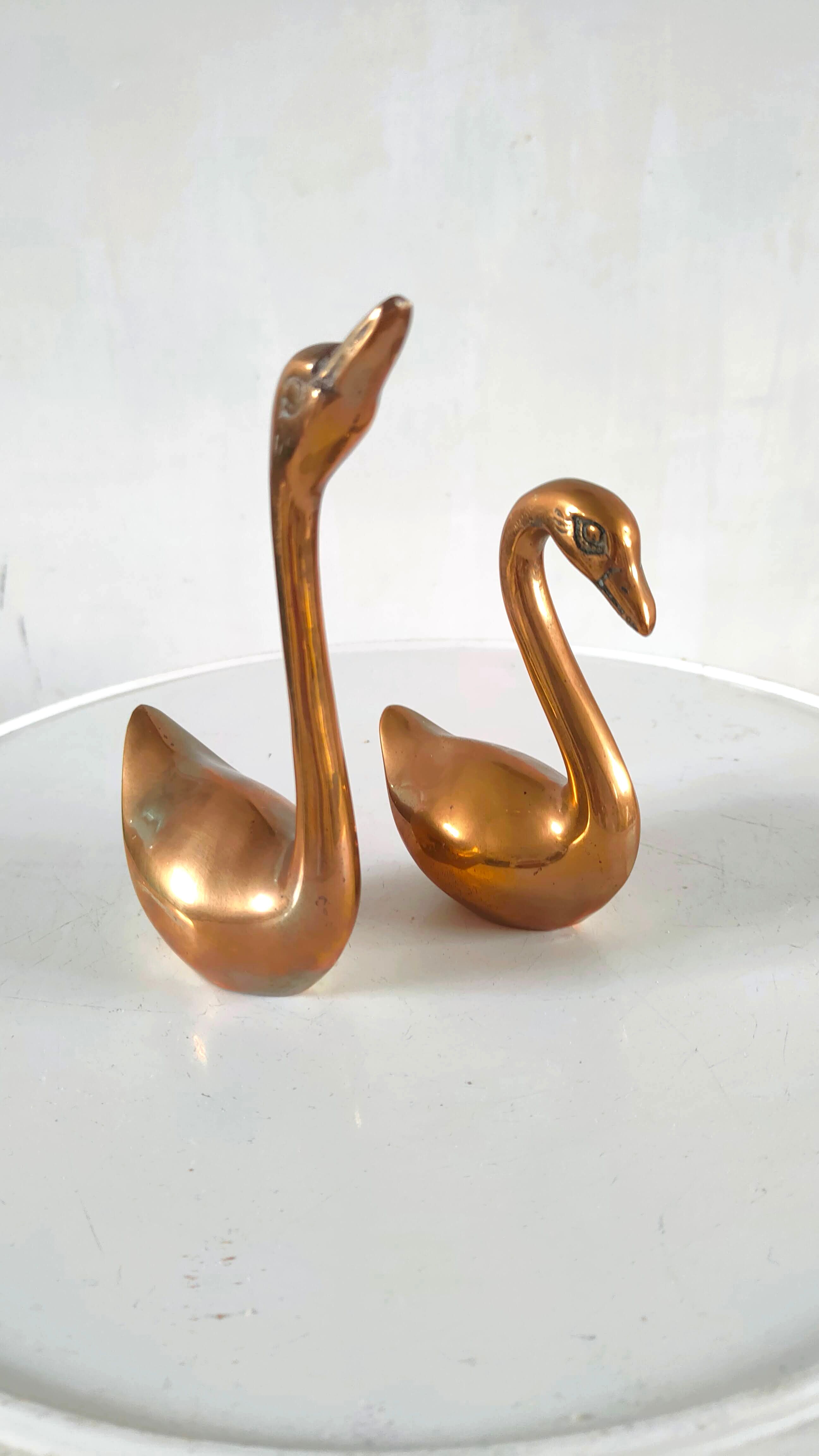 Pair of brass ducks design 70s