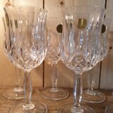 Set of 9 crystal wine glasses