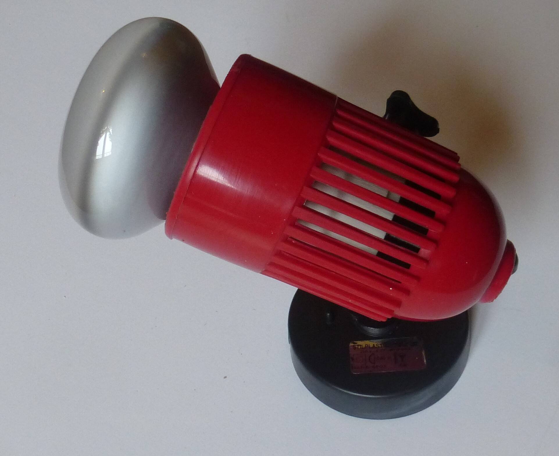 Red and black wall light Stilplast vintage Italian design 1970