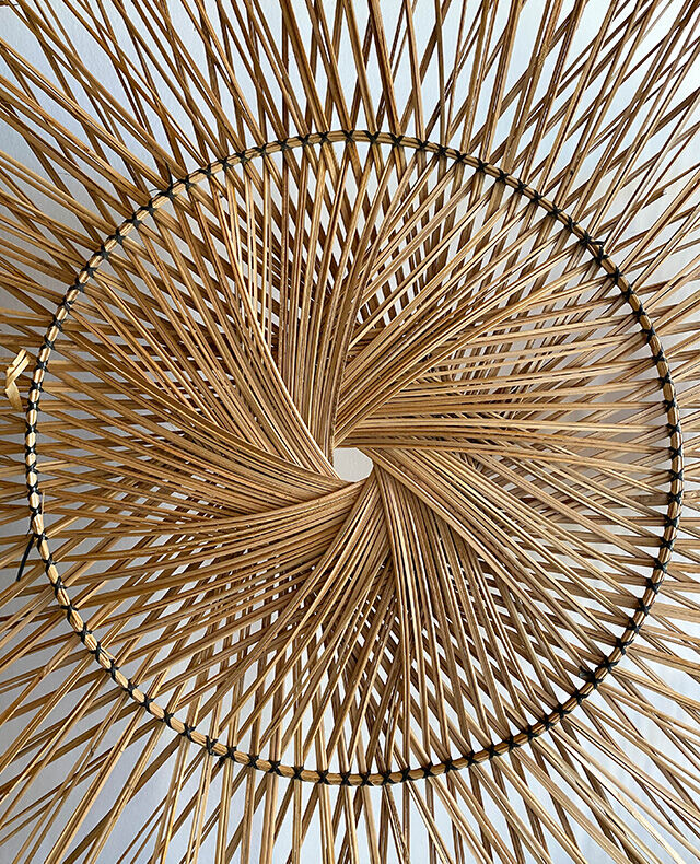 Rattan screen sun pattern