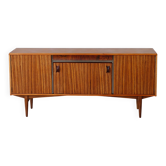 Scandinavian zebrano enfilade – vintage buffet from the 1960s