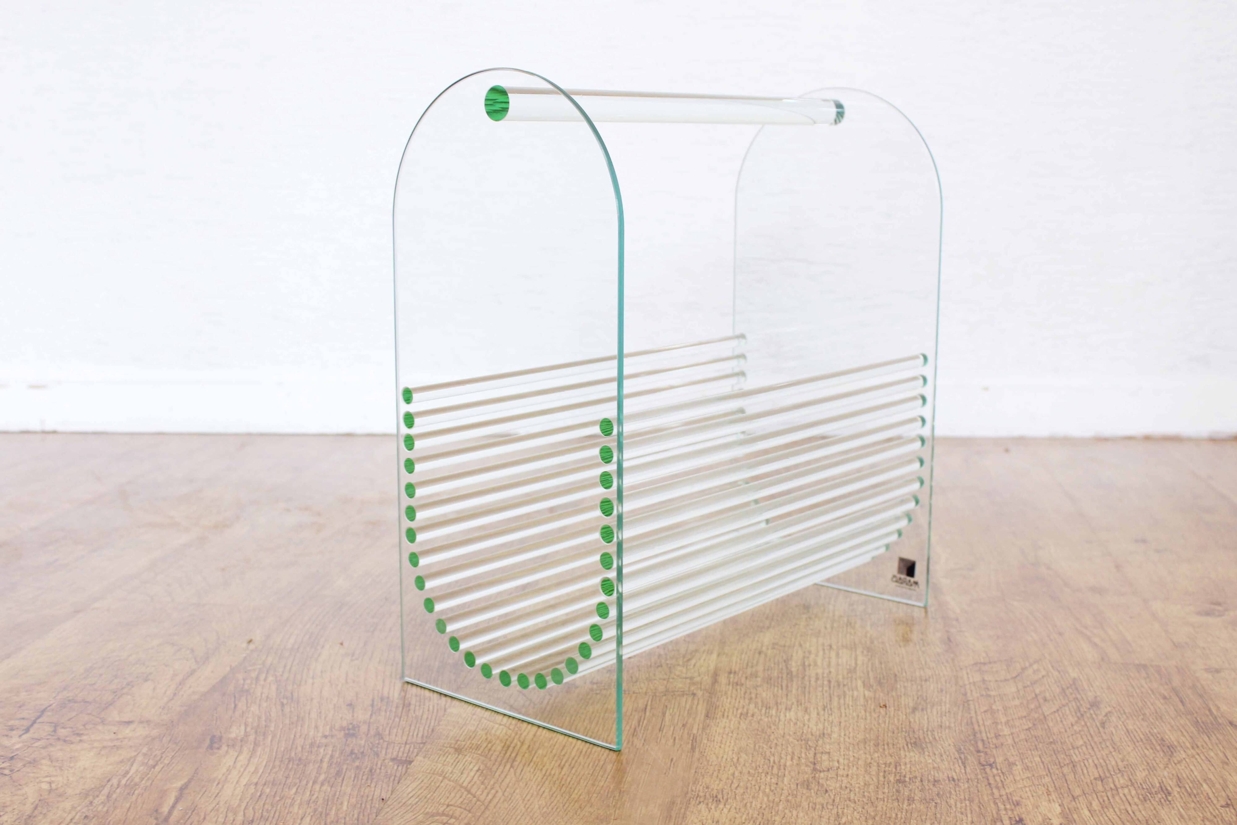 Marais International glass magazine rack