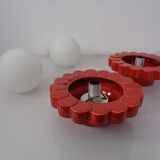 Pop Art Studio Ceramic & Glass Flower Wall Lamps, Germany, 1960s, Set of 2