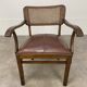 Office chair format bridge wood leather and canning 20s