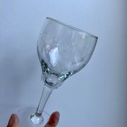 Set of 6 crystal wine glasses engraved 50-60s