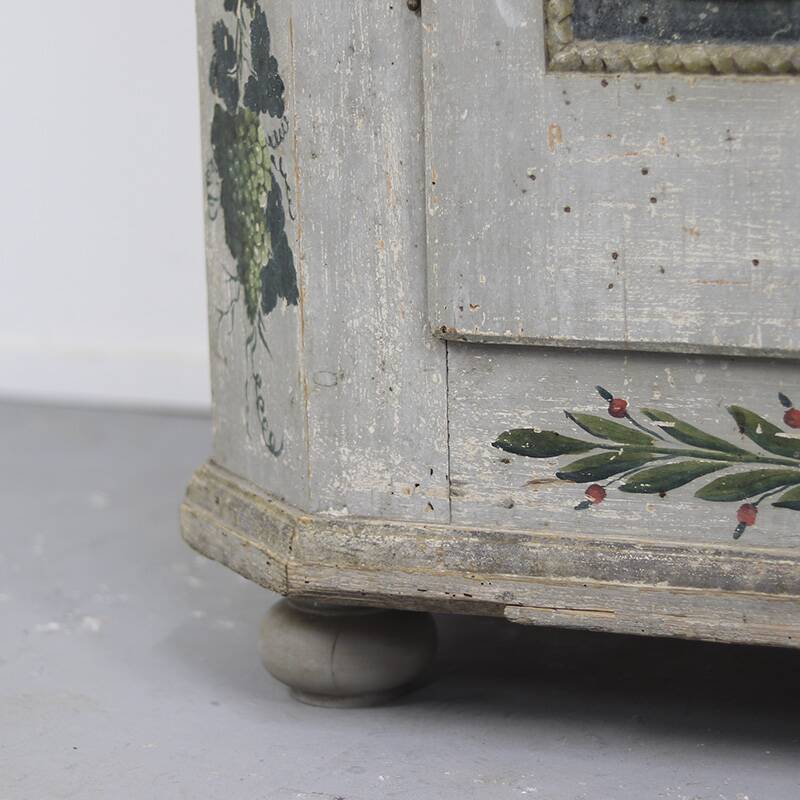 Painted Folk Art Bridal Cupboard