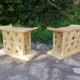 Pair of Africanist art deco stools