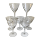 Set of 7 engraved wine glasses star model 50s