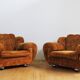 Velvet armchairs and sofa, 1970s, set of 3