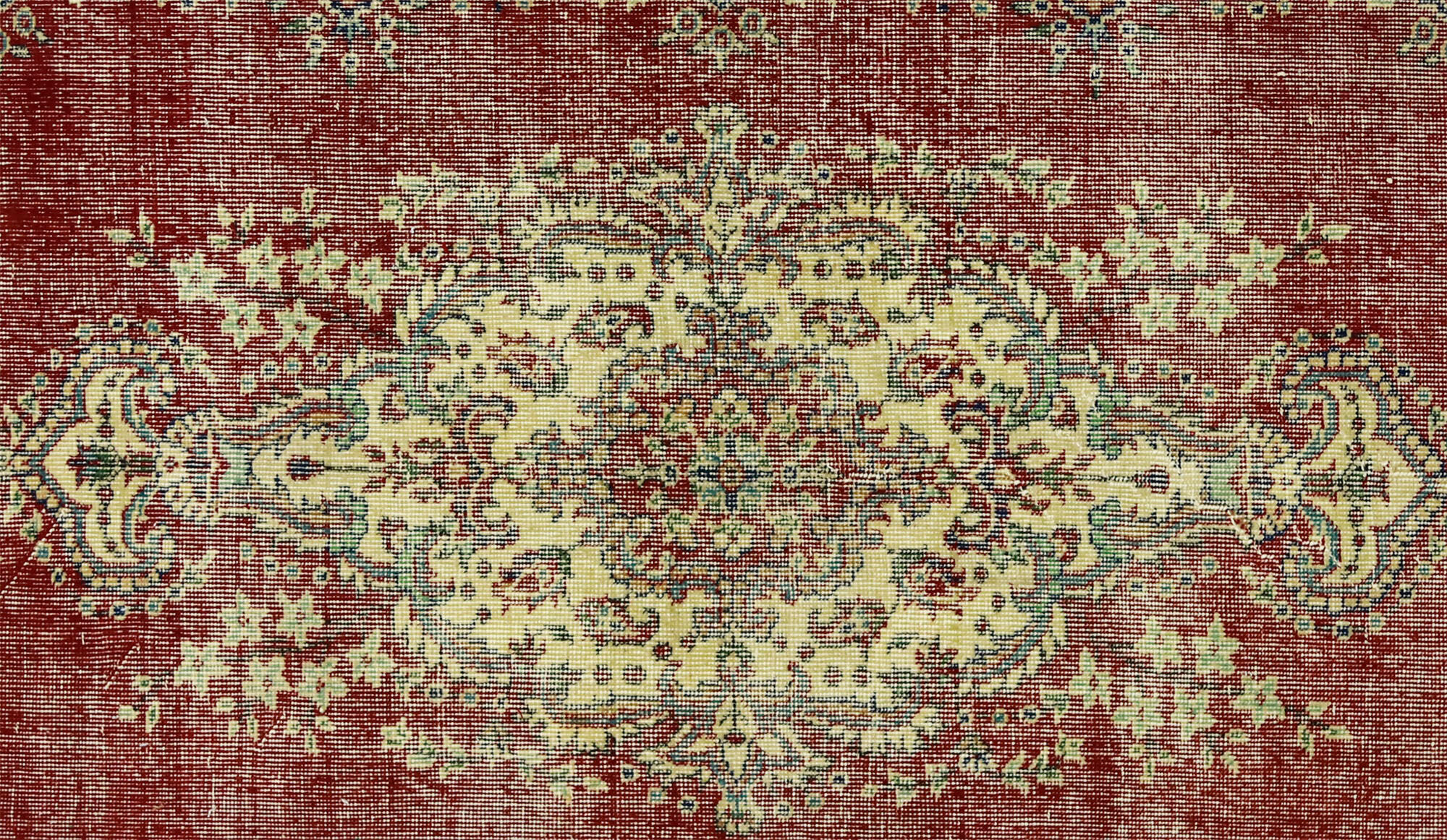 Anatolian handmade vintage rug 206 cm x 115 cm