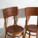 Set of 4 Viennese café chairs in curved wood with decorated backrest – Central Europe, circa 1900