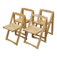 4 chaises pliantes bois vintage